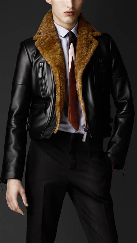 burberry prorsum mens shearling jacket|burberry men's shearling jacket.